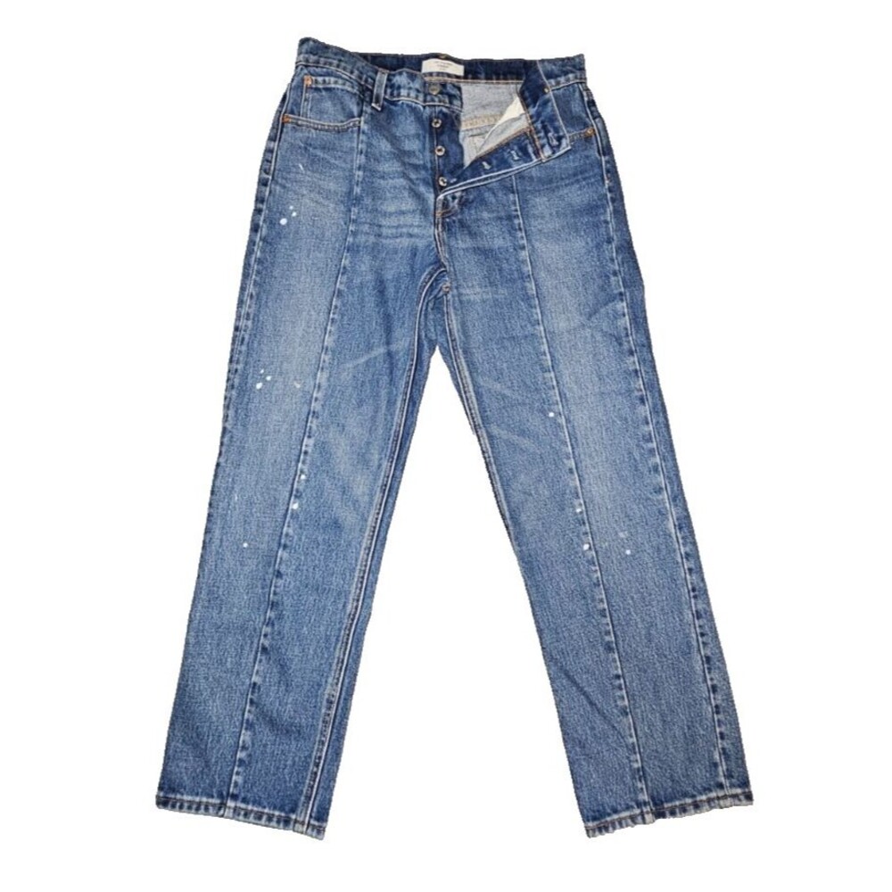 Levi’s Altered Straight No Limits Jeans Women 29 Paint Splatter High Rise Crop